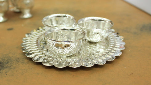 German Silver Haldi Kumkum Set - 300gms